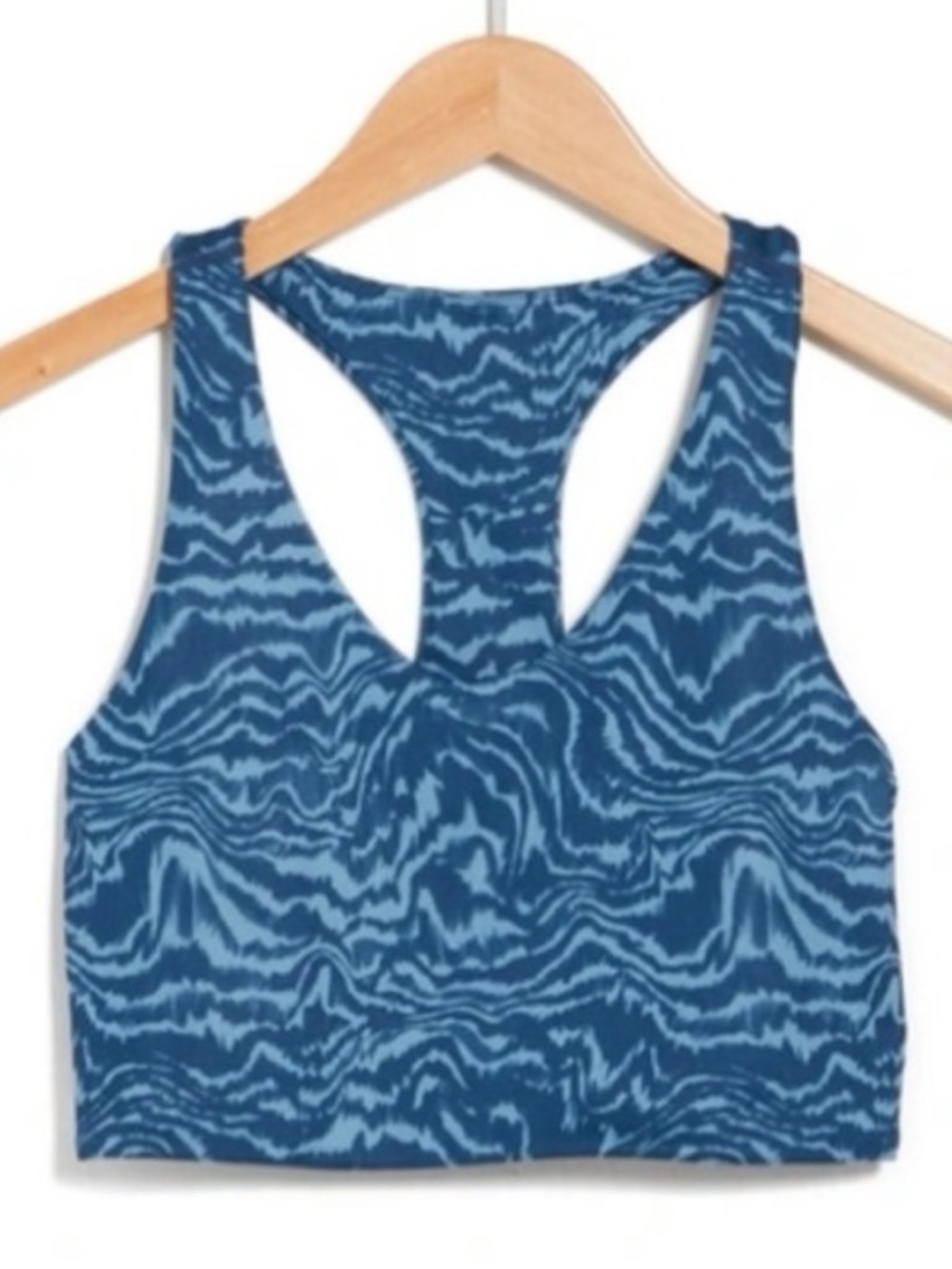Zella Blue and White Patterned Sports Bra